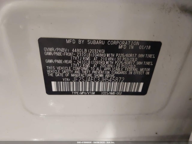 JF2SJAEC3JH545872 Subaru Forester 2.5i Premium