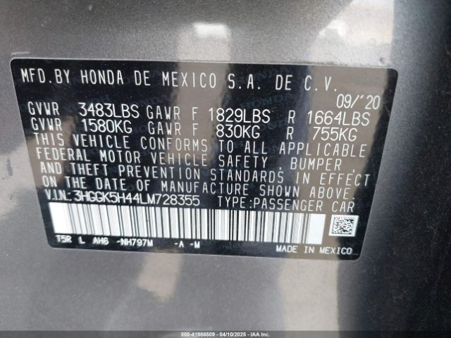 3HGGK5H44LM728355 Honda FIT LX