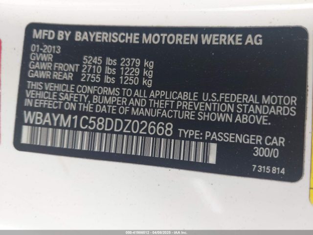2013 BMW 650I WBAYM1C58DDZ02668 Photo 8