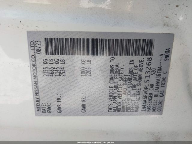 1N4AA6FV0PC513268 Nissan Maxima Platinum Xtronic Cvt