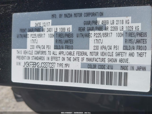 JM3KFBBM2J0337037 Mazda CX-5 SPORT