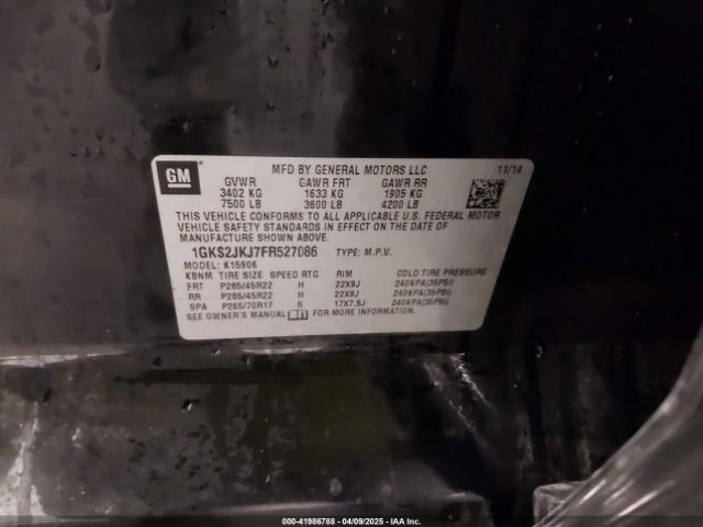 1GKS2JKJ7FR527086 GMC Yukon Xl 1500 Denali