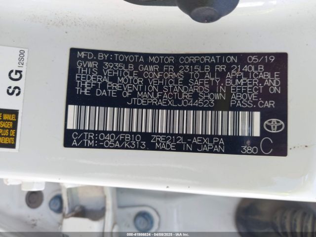 JTDEPRAEXLJ044523 Toyota COROLLA LE