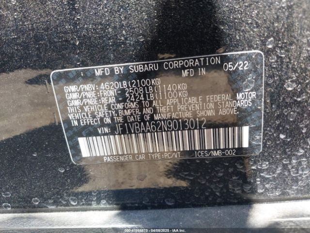 2022 SUBARU WRX JF1VBAA62N9013012 Photo 8