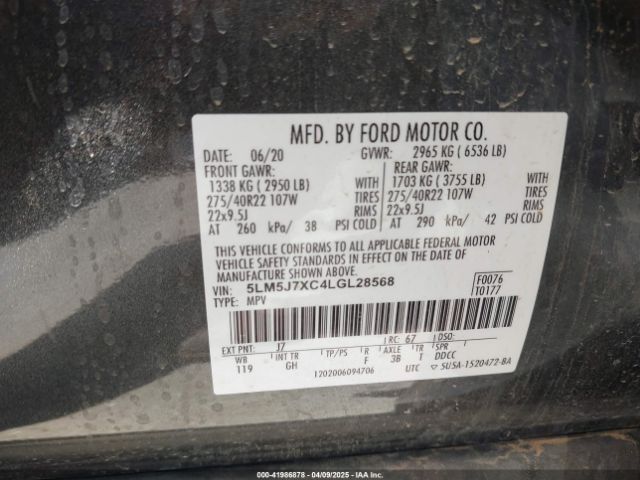 2020 LINCOLN AVIATOR 5LM5J7XC4LGL28568 Photo 8