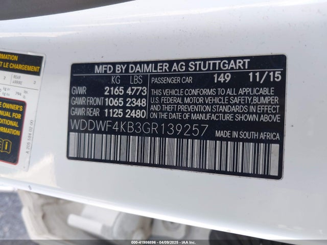 WDDWF4KB3GR139257 Mercedes-Benz C 300 4matic/luxury 4matic/sport 4matic
