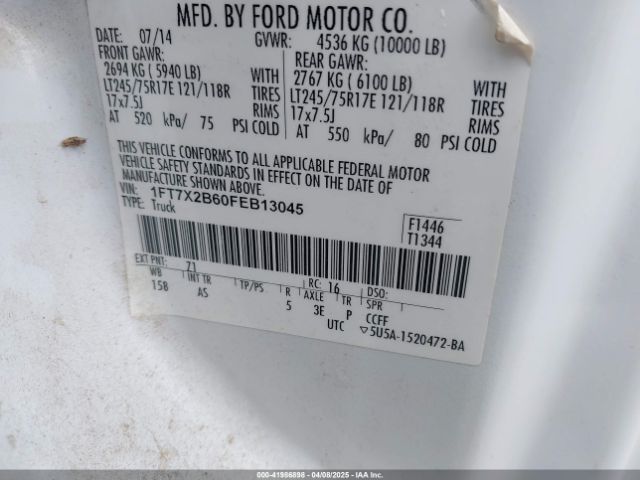1FT7X2B60FEB13045 Ford F-250 Xl