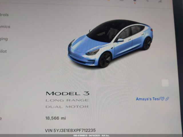 5YJ3E1EBXPF712235 Tesla Model 3 Long Range Dual Motor All-wheel Drive