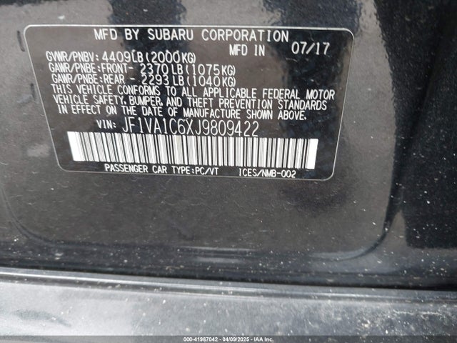 JF1VA1C6XJ9809422 Subaru Wrx Premium