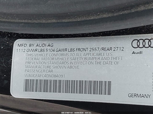 2013 AUDI A6 WAUGFAFC4DN084091 Photo 8