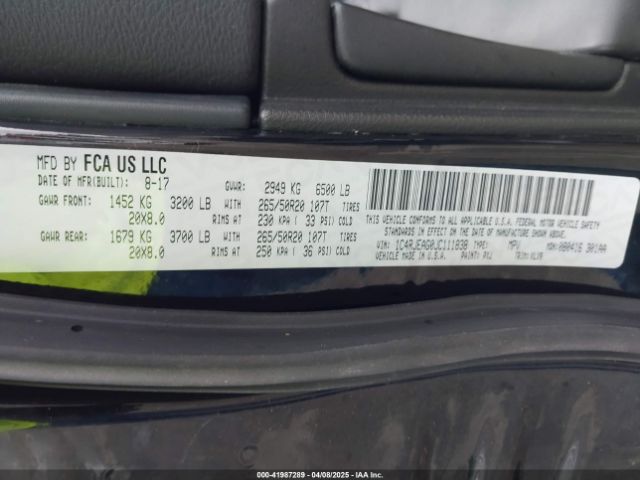 1C4RJEAG0JC111838 Jeep Grand Cherokee Altitude 4x2