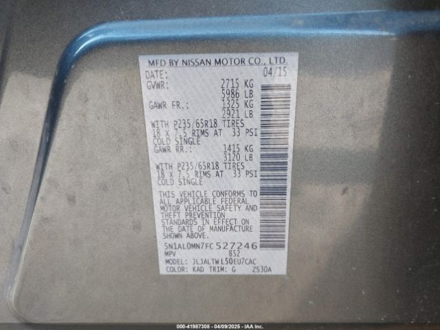 5N1AL0MN7FC527246 Infiniti QX60