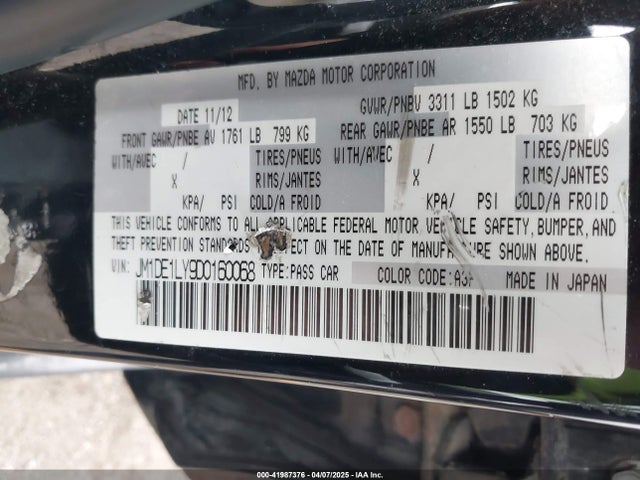 Продаж на аукціоні авто 2013 Mazda Mazda2 Touring, vin: JM1DE1LY9D0160068, номер лоту: 41987376