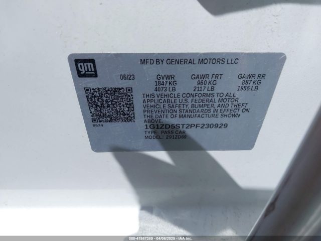 1G1ZD5ST2PF230929 Chevrolet Malibu Fwd 1lt
