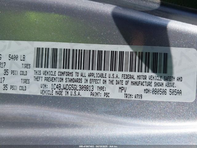 1C4BJWDG5GL309813 Jeep Wrangler Unlimited Sport