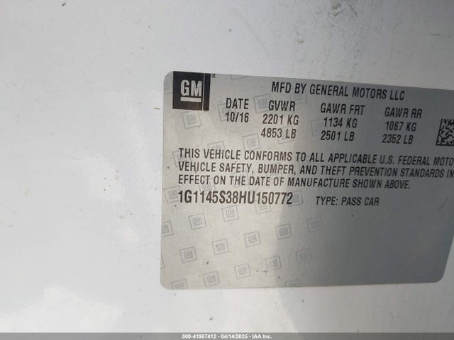 1G1145S38HU150772 Chevrolet IMPALA 2LZ