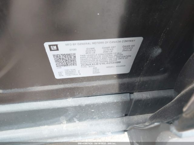 2GNAXUEVXL6258489 Chevrolet Equinox Awd Lt 1.5l Turbo