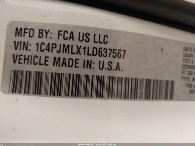 1C4PJMLX1LD637567 Jeep Cherokee Latitude Lux 4x4