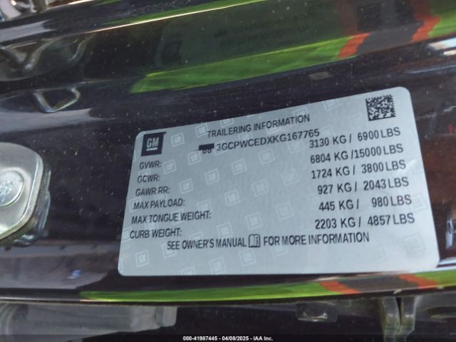 3GCPWCEDXKG167765 Chevrolet Silverado 1500 Lt