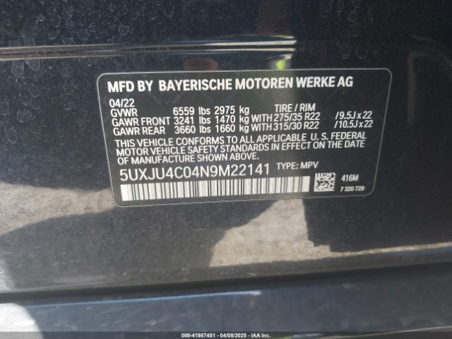 5UXJU4C04N9M22141 BMW X5 M50i