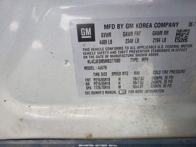 KL4CJESM5MB377080 Buick Encore Awd Preferred