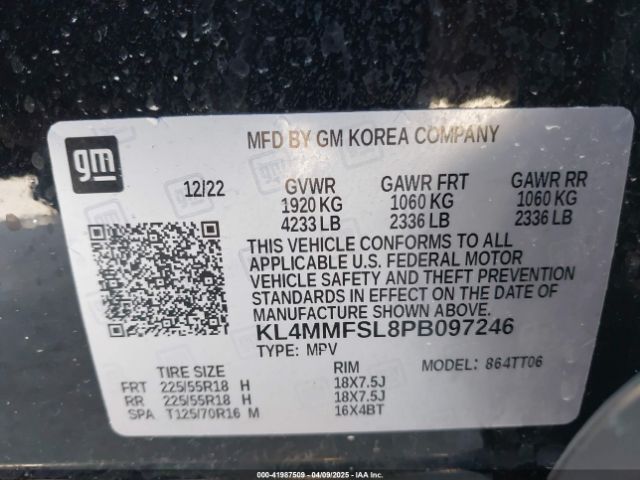 KL4MMFSL8PB097246 Buick Encore Gx Essence Fwd