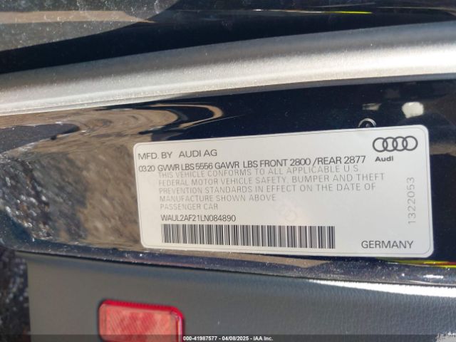 WAUL2AF21LN084890 Audi A6 Premium Plus 55 Tfsi Quattro S Tronic