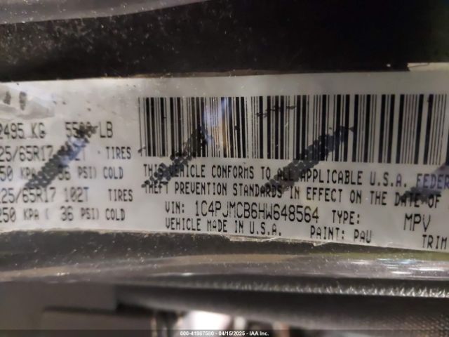 1C4PJMCB6HW648564 Jeep Cherokee Latitude 4x4