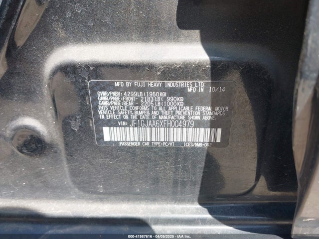JF1GJAA6XFH004979 Subaru Impreza 2.0i