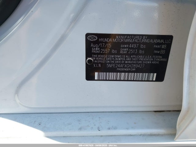 5NPE24AFXGH289427 Hyundai SONATA SE