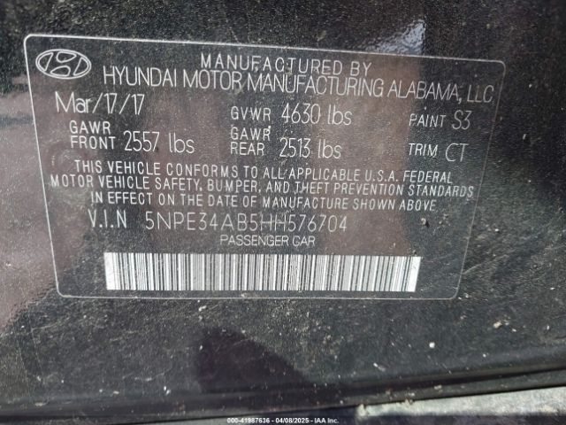 5NPE34AB5HH576704 Hyundai Sonata Sport 2.0t