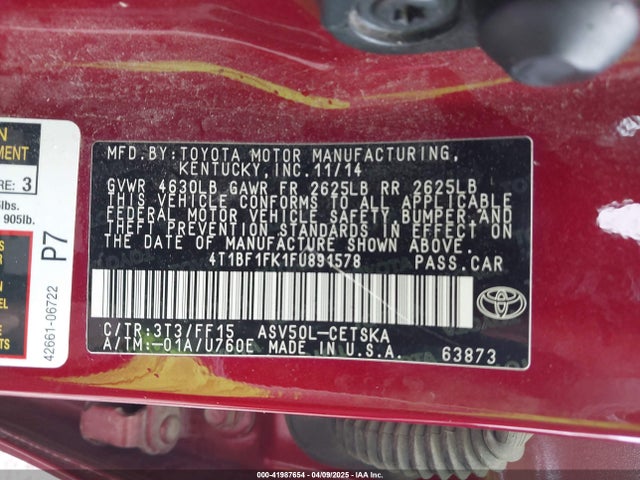 4T1BF1FK1FU891578 Toyota CAMRY SE
