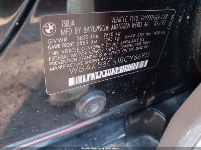 2011 BMW 750LI WBAKB8C51BCY66913 Photo 8