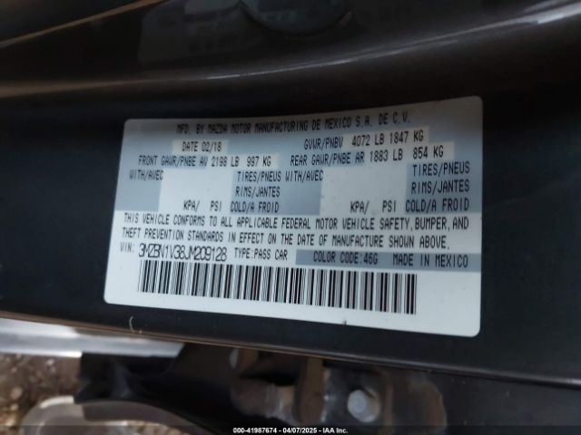 3MZBN1V38JM209128 Mazda Mazda3 Touring