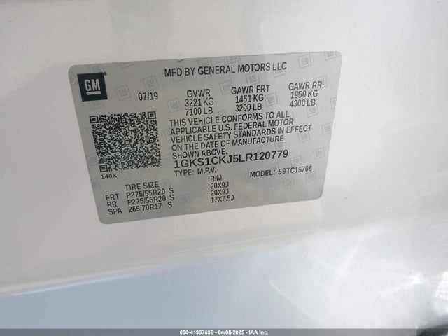 1GKS1CKJ5LR120779 GMC Yukon 2wd Denali