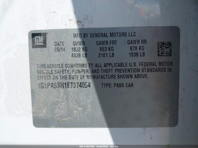 1G1PA5SH1E7374054 Chevrolet Cruze Ls Auto