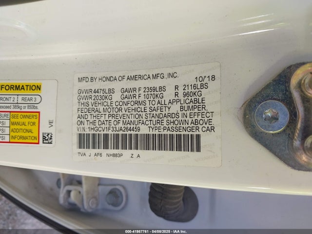 1HGCV1F33JA264459 Honda Accord Sport