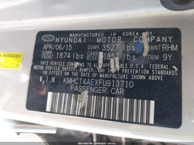 KMHCT4AEXFU913710 Hyundai ACCENT GLS
