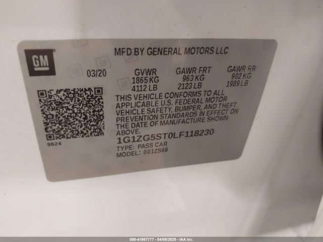 1G1ZG5ST0LF118230 Chevrolet Malibu Fwd Rs