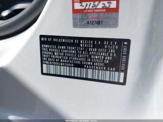 3VWCB7BU0LM028606 Volkswagen Jetta 1.4t R-line/1.4t S/1.4t Se