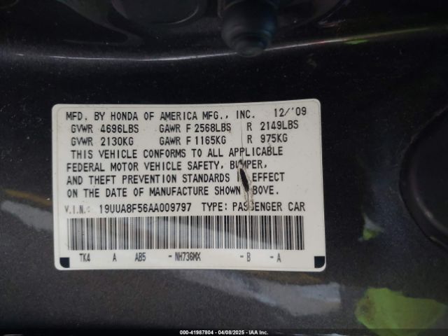 2010 ACURA TL 19UUA8F56AA009797 Photo 8