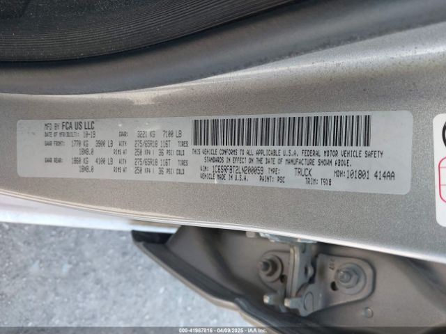 1C6SRFBT2LN200059 RAM 1500 Big Horn  4x4 6'4 Box