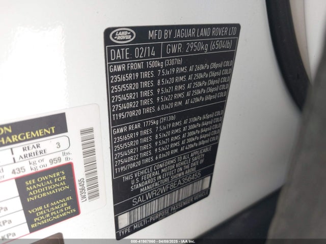 SALWR2WF8EA356455 Land Rover Range Rover Sport 3.0l V6 Supercharged Hse