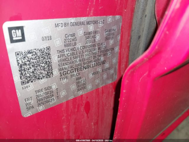 1GCGTBEN8K1103282 Chevrolet Colorado Wt