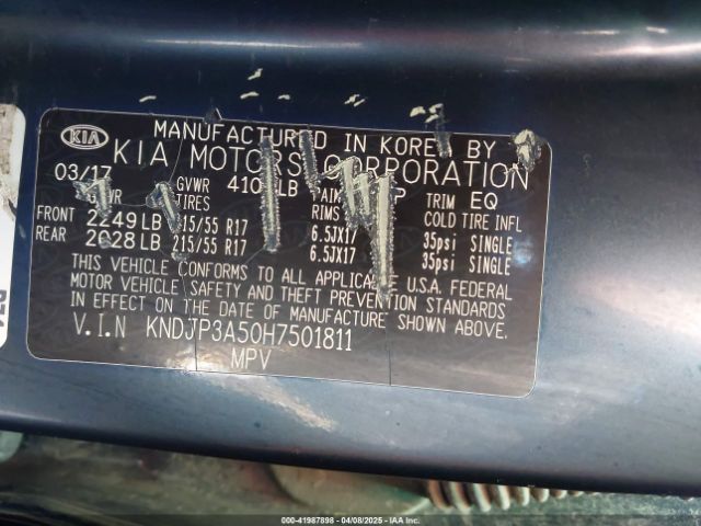 KNDJP3A50H7501811 KIA SOUL +
