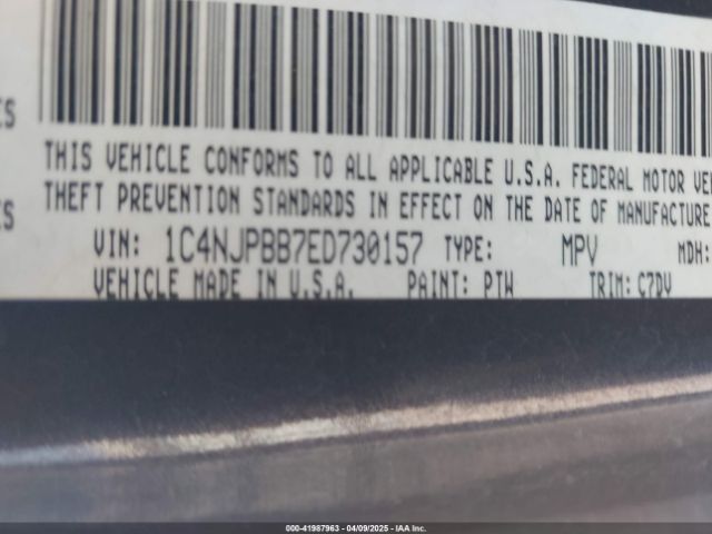 1C4NJPBB7ED730157 Jeep Patriot Sport