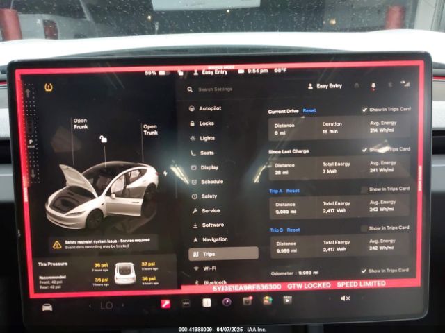 5YJ3E1EA9RF836300 Tesla MODEL 3