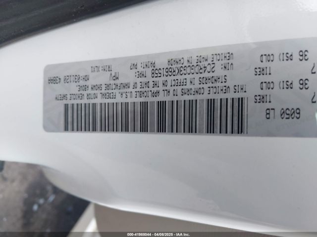 2C4RDGCG3KR661558 Dodge Grand Caravan Sxt