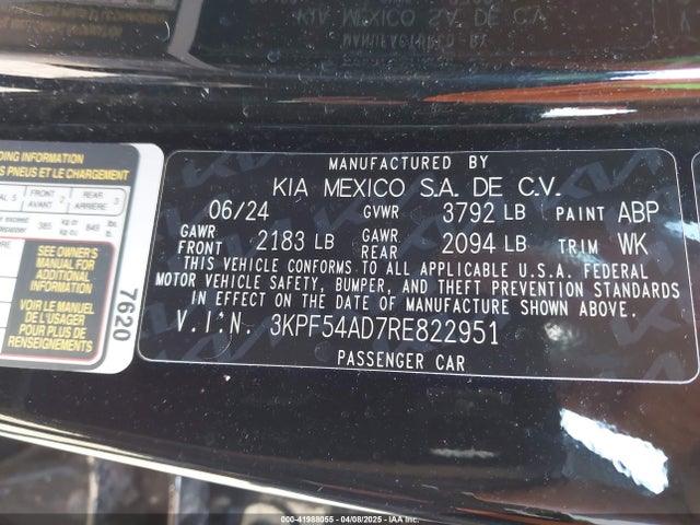 3KPF54AD7RE822951 KIA Forte Gt-line