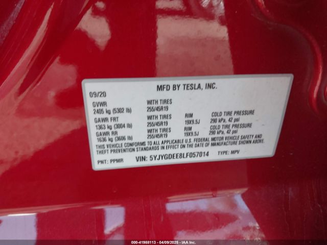 5YJYGDEE8LF057014 Tesla Model Y Long Range Dual Motor All-wheel Drive